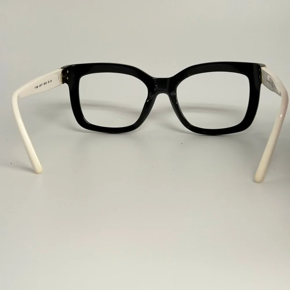 Tory Burch TY 7089 1445/11 Black White Square Logo Sunglasses 53-20-135